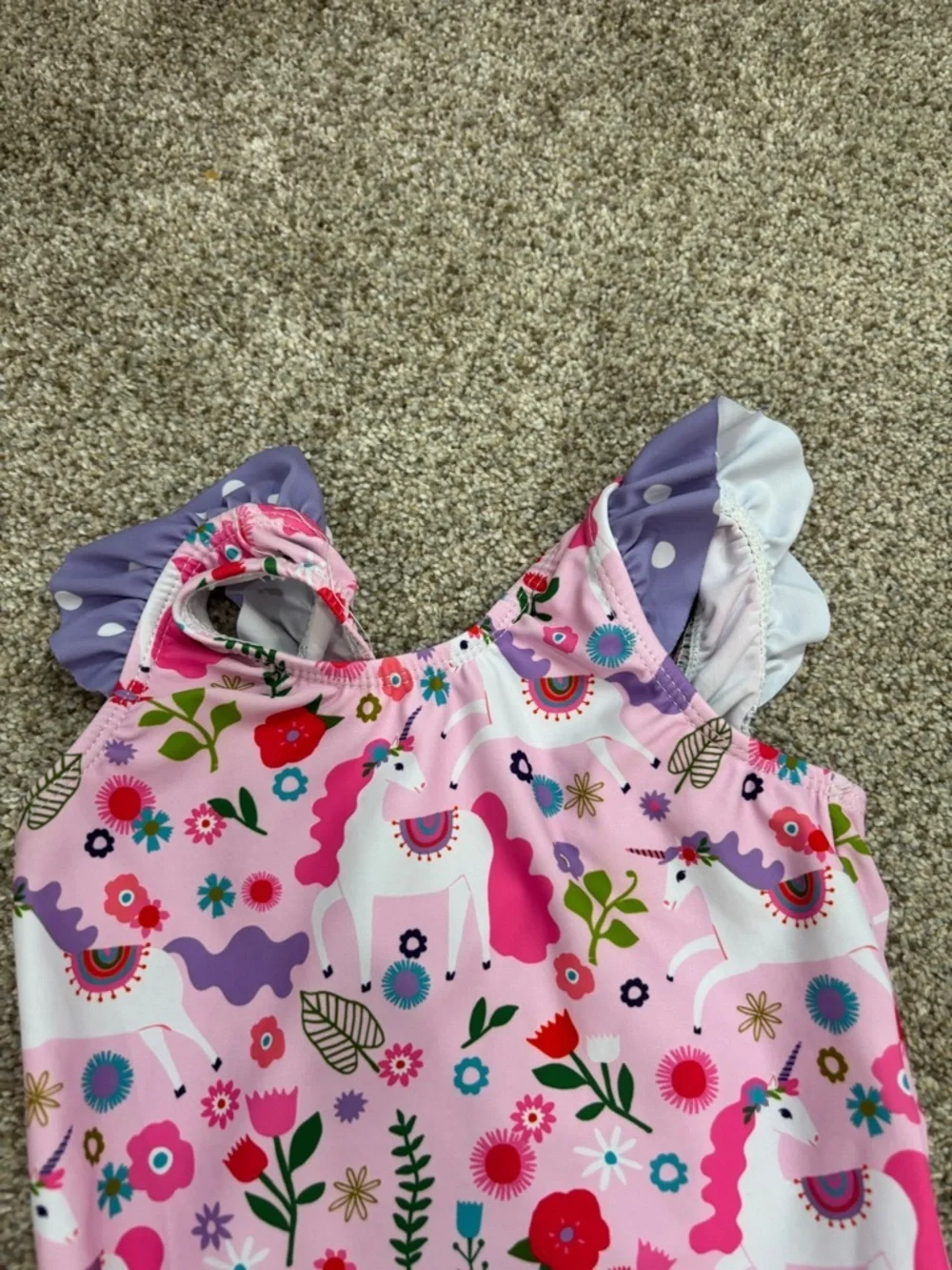 Millie Loves Lily Unicorn Ruffle One-Piece Swimsuit Little Girl Size 5